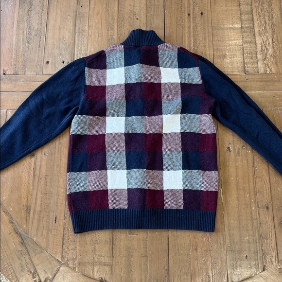 Janie and jack knit plaid zip front cardigan sweater - Picture 5 of 5